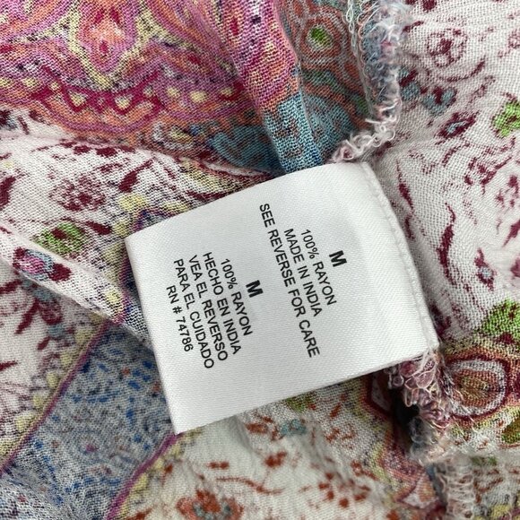 Altar'd State Paisley Kimono Patchwork Size Medium Boho Tie Front - Picture 9 of 10